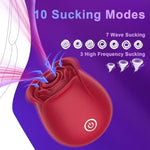Rose Sex Toy For Women, Sucking Vibrator, Clitoral Nipple Stimulator,10 Sucking Modes With Vibrating,G-Spot Rose Sucker, Adult Toy For Women Female Adult Sex With Magnetic Charger (Red)