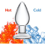 Glass Anal Butt Plug Glass Trainer With Large Base - Glass Ball 1.57 Inch Diameter Butt Plug - Clear Anal Toys G Spot Stimulation Prostate Massager For Men Women Beginner