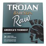 TROJAN BareSkin Raw Thin Condoms & Ultra Thin Condoms for Ultra Sensitivity, Lubricated Condoms for Men, America’s Number One Condom, 36 Count Value Pack