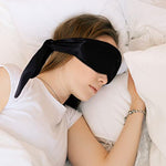 2 Pack Satin Sleep Masks, Adjustable Eye Cover Blindfold, Black