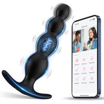 Vibrating Anal Beads Butt Plug Vibrator Sex Toys, App Remote Control With 9 Vibrating Modes, Flexible Silicone Prostate Massager Adult Toys & Games For Men, Women And Couples