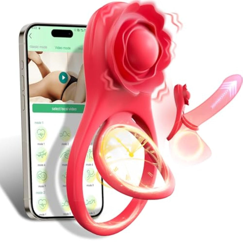 Vibrating Cock Ring Couple Sex Toys - Penis Ring Vibrator Adult Sex Toys, App Remote Control Silicone Cock Rings With 10 Vibration Modes, G-Spot Clitoral Stimulator For Men Longer Harder Stronger