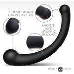 10X Vibra-Crescent Dual-Ended Dildo Made With Premium Silicone For Men Women & Couples. G-Spot P-Spot Powerful Vibrating Stimulation Waterproof Ipx7 & Rechargeable. 2 Piece Set - Black