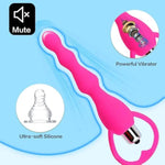 Vibrating Anal Beads Butt Plug?Silicone Anal Plug?Graduated Design Silicone Anal Vibrator Waterproof G-Spot Anal Sex Toy For Men Women And Couples Sex Toys Pink