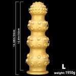 13.3" Gold Silicone Xxl Huge Anal Beads Analdildo With Thick 4 Beads Butt Plug Dildos Vaginal Prostate Massage Stimulation Analplug Dildo Sex Toys For Female Male Gay Advanced Player (L)