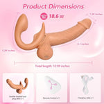 Strapless Strap-On G-Spot Dildo Vibrator, Double Ended G Spot Vibrator With 9 Vibrating & 9 Thrusting Modes, 360°Bendable Realistic Dildo With Remote Control, Adult Sex Toys For Woman