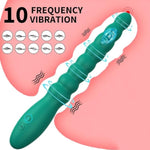 Vibrating Anal Beads Butt Plug,Anal Sex Toys With Adult Toy Prostate Massager,G Spot Vibrator Anal Plug With 10 Vibration Modes,Rechargeable Sex Stimulator For Men Women Couples Pleasure (Green)
