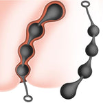 Silicone Anal Beads Butt Plug Flexible Anal Plug Anal Trainer Anal Chain With 4 Water Drops Balls Anal Sex Toys For Men Women Couples (M)