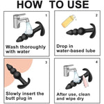 Anal Plugs Silicone Butt Plugs Anal Beads Anal Adult Sex Toys & Games Anal Training Kit With Curved Base & Slender Waist G Spot Anal Prostate Stimulator For Comfortable Long-Term Wear (Black)