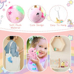 18 Pcs Mini Stuffed Animal Keychain, Plush Dolls Aesthetic Keychains For Backpacks Christmas Bag Fillers Gift Birthday Party(Unicorn)
