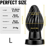 Silicone Anal Plug, Liquid Silicone Butt Plug, Prostate Massage G-Spot Stimulator Anal Trainer Kit For Beginner Advanced Players (Spiral L)