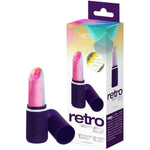 Retro Lipstick Vibrator, Rechargeable Submersible Mini Adult Sex Toy Bullet Vibe, Discreet 10 Vibration Modes And 6 Intensity Levels, Vibrating Clitoral Nipple Stimulator (Purple)