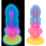 Anal Dildo Liquid Silicone Glow-In-The-Dark Dildo With Strong Suction Cups Anal Plugs G-Spot Stimulation Dildo For Men And Women Anal Beads Sex Toys (L)