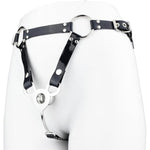 One Piece Urinal Chastity Cage Male With Leather Belt, Flat Sissy Negative Chastity Lock Sex Toy, Hollow Anti-Slip Cock Cage Bdsm Devices (L)