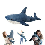 39.5-Inch Plush Shark Toy Pillow, Giant Shark Stuffed Animal,Soft Shark Cushion Pillow Shark Plush Pillows,Chubby Stuffed Shark Toy - Children S Boys And Girls Room Decoration Bedtime Gift (Blue)