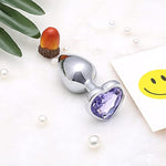 Small Fetish Anal Plug Butt Heart Personal Sex Massager(Light Purple)