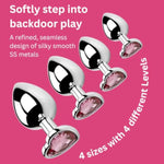 4-Piece Pink Stainless Steel Anal Plug Set – Smooth, Polished Metal In Xs, S, M, And L – Comfortable Tapered Design With Flared Base For Safety