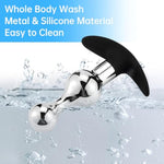 Upgraded Metal Silicone Hybrid Beaded Anal Butt Plug Wearable Anus Vaginal Stick Flexible Anchor Shaped Handle End Odorless Warm Chill Stimulation Men Women Masturbation Outdoor Fetish Sex Toy