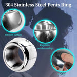 Thick Penis Ring Sex Toys With Spanner Stainless Steel Cock Rings Adult Scrotal Weighted Pendant Sm Bondage For Men Chastity Training (Xl)