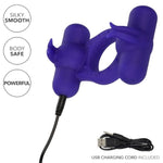 Silicone Rechargeable Triple Orgasm Enhancer Cock Ring Vibrator For Men - Se-1843-50-3