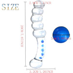 Glass Anal Beads, Double Head Design Crystal Glass Pleasure Wand Dildo Penis Beads Anal Butt Plug Dildo Penis Massage G-Spot Masturbator Adult Sex Toy Games For Men Women Couple