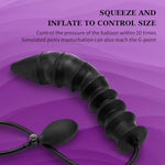 Large Inflatable Threaded Anal Plug Pointed Design Dildo G-Spot Stimulation Adult Sex Products