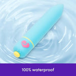 Excite Bullet Vibrator - 3.5 Inch Powerful Mini Massager - 10 Function Single Button Control Quiet Bullet Vibrator For Women – Waterproof & Travel Proof Adult Pleasure Toy – Blue