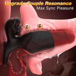 Vibrating Cock Ring With Penis Sleeve, Male Sex Toys For Men Extender Stronger Shock Vibrator 9 Modes Lengthening Tongue Licking Clitoral Stimulator, Erection Enhancing Lasting Couple Sex Toys