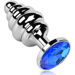 Thread Butt Plug Aluminum Alloy Anal Plug For Women Men Couple, Diamond Color Random