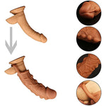 Silicone Cock Ring Penis Extension Sleeve With Vivid Glans And Veins Delay Ejaculation Sex Toys With O Ring Design For Men