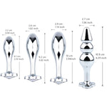 Metal Small Anal Plug With Clear Gem Handle Butt Plugs Adult Sex Toy For Couples Sex Pleasures (109Mm Length)