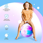 Hopper Ball, Hopping Toys For Kids, 22 Inch Bouncy Ball With Handle For Boys Girls Aged 10+, Inflatable Clouds Bounce Hopper Toy With Pump