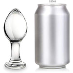 Glass Anal Butt Plug, Crystal Anal Trainer Sex Toys With Long Neck, 4.26 X 1.73 Inch Unisex Bum Plug For Men Women