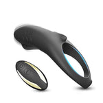 Cock Ring Vibrator - 9 Speeds Remote Control Wireless Rechargeable Waterproof C-Spot Stimulator Vibration Shark Silicone Penis Ring - Sex Toy For Couples And Men Longer Lasting Erections (Black)