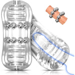Manual Sucking Extrusion Male Masturbator - Pocket Pussy Sleeve Stroker With 12 Big Granulated Pleasure Beads For Penis Stimulation,Glans Trainer Stimulator,Blowjob Machine Adult Sex Toys For Men