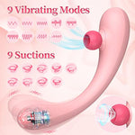 Thrusting Dildo Vibrator Sex Toy, Rotating Rabbit Vibrator With 9 Sucking & 9 G Spot Modes For Women, Realistic Silicone Dildo For Couples G-Spot Anal Stimulation, Pink (L)