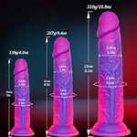 Silicone Realistic Strap On Fantasy Dildo, Wearable Strapon Harness With 3 Pcs Monster Anal Dildo With Suction Cup Lesbian Toy, 7 Inch 8 Inch 9 Inch Beginner Purple Dildos Sex Toy For Women Couples