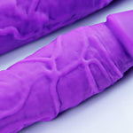 16.5 * 1.5 Inch Purple Double-Ended Extra Large Dildo Silicone Realistic Dildo With Veins And Dual-Head Glans Adult Big Toy, Flexible Super Long Dildo Lesbian, Anal G-Spot Stimulation Toy For Couples