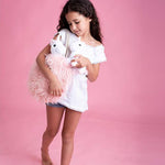 Unicorn Toy For Girls Age 3, 4, 5. 4 Pcs Set - Mommy Baby Stuffed Animal, Bag And A Doll Blanket. Unicorn Gift For 3-6 Year Old Girl Birthday Or Christmas. (White Pink)