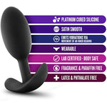 Sex Toys–Luxe Wearable Vibra Slim Plug–4" Medium Motion-Activated Anal Plug–Body-Safe Silicone Butt Plug–Hands-Free Anal Play & Prostate Stimulation–Women, Men & Couples–Black
