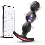 App Anal Plug Vibrator -Anal Sex Toys For Men With 9 Vibrating Modes, Safety Silicone P Spot Prostate Massager Vibrators, Anal Beads Butt Plug Adult Sex Toys And Couples Remote Control (Black)