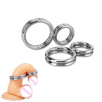 Metal Delay Penis Ring Figure Eight Shape Double Ring Cock Ring For Male