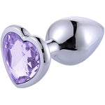 Anal Plugs Set Metal 3 Pcs Butt Plug Anal Trainer Kit Women Men Sex Toys Heart Shaped Jewelry Valentine'S/Birthday Gift For Beginners Advanced Users (Light Purple)