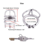 Steel Chastity Cage With Ergonomic Design Splitter Base Ring For Male Sm Penis Exercise Sex Toys B245 (1.77 Inch / 45Mm)