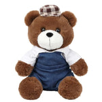 Brown Bear Stuffed Animal In Shirt Back Pants Soft Plush Toy Cute Plushies For Girls Boys Birthday