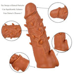 Reusable Penis Enlargement Sleeve Realistic Silicone Cock Sleeve Penis Enlarger with Testicle Penis Ring Sex Toys Delay Ejaculation Enhance Erection Prolong Cock Extender for Adults Men Male Couples