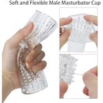 Male Masturbator Penis Pump Male Sex Toy, Transparent Penis Sleeve Pocket Pussy Stroker Penis Ring With 3D Vagina Texture, Manual Sucking Masturbation Penis Extender Enlargement Adult Sex Toys For Men