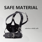 Bondage Hood Bdsm Gag Penis Bondage Gags & Muzzles Dildo Gag Mouth Leather Bondage Head Sex Harness Detachable Pu Fetish Silicone Open Mouth Penis Device For Men Women Couple