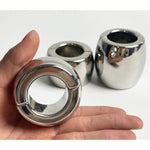 Stainless Steel Ball Stretcher Scrotum Metal Penis Lock Cock Ring Male Delay Ejaculation Erection Cock Ring Slave Sex Toy Man (Magnetic 40Mm)