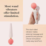 goop Wellness Double-Sided Wand Vibrator | External, Internal, & Clitoral Stimulator | 64 Pulsating Patterns | Rechargeable & Water Resistant | Phthalate, Latex, & BPA Free | 8.125 in